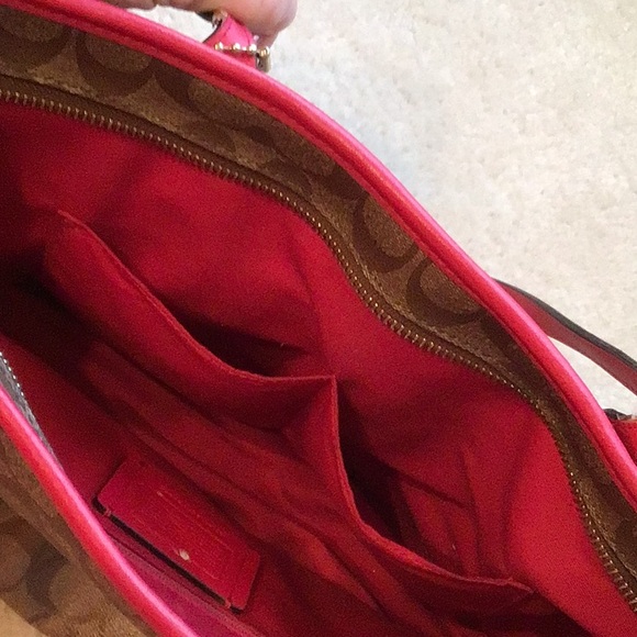 Coach City Tote, Tan/Brown/Pink - Picture 10 of 15